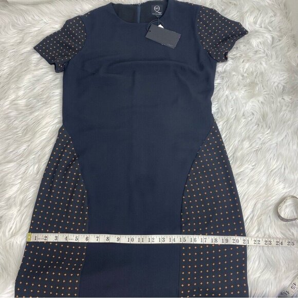 Alexander McQueen Women's NWT Navy Blue Cross Designer Luxury Dress‎ IT 44/C37 - Picture 13 of 13